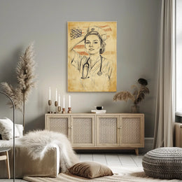 sketch of a nurse Poster