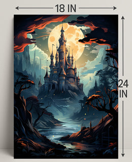 Enchanted Castle Under The Moon Poster