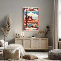 Arizona Desert Vintage Travel Poster
