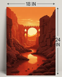 Sunset Over The Canyon Bridge Poster PosterGoat