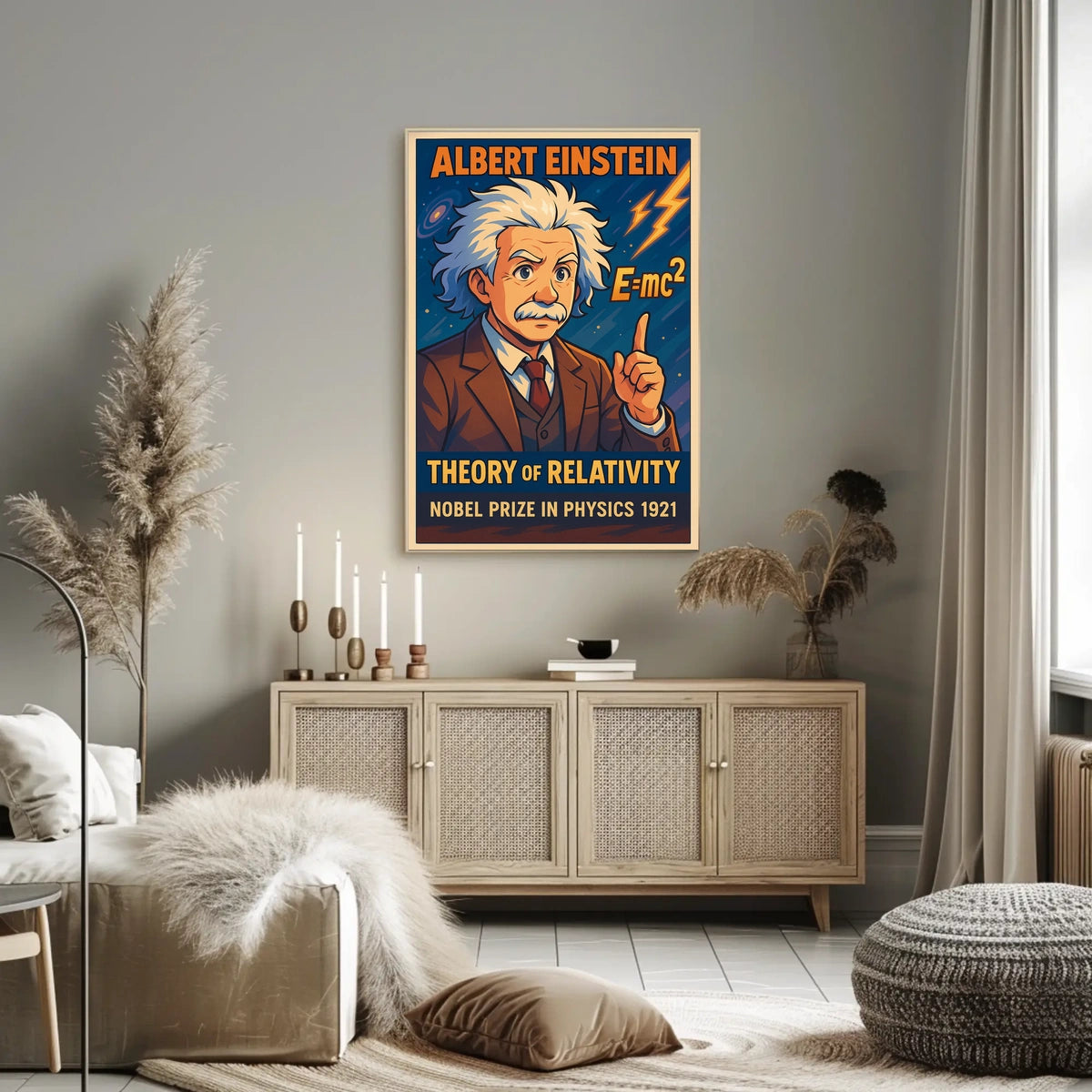 Einstein Relativity Vintage Educational Poster