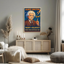 Einstein Relativity Vintage Educational Poster