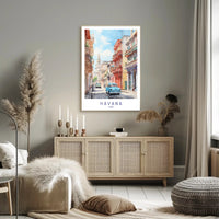 Havana Vintage Car Street Scene Urban or Cityscape Poster PosterGoat