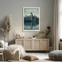 Seattle Skyline Reflection Poster