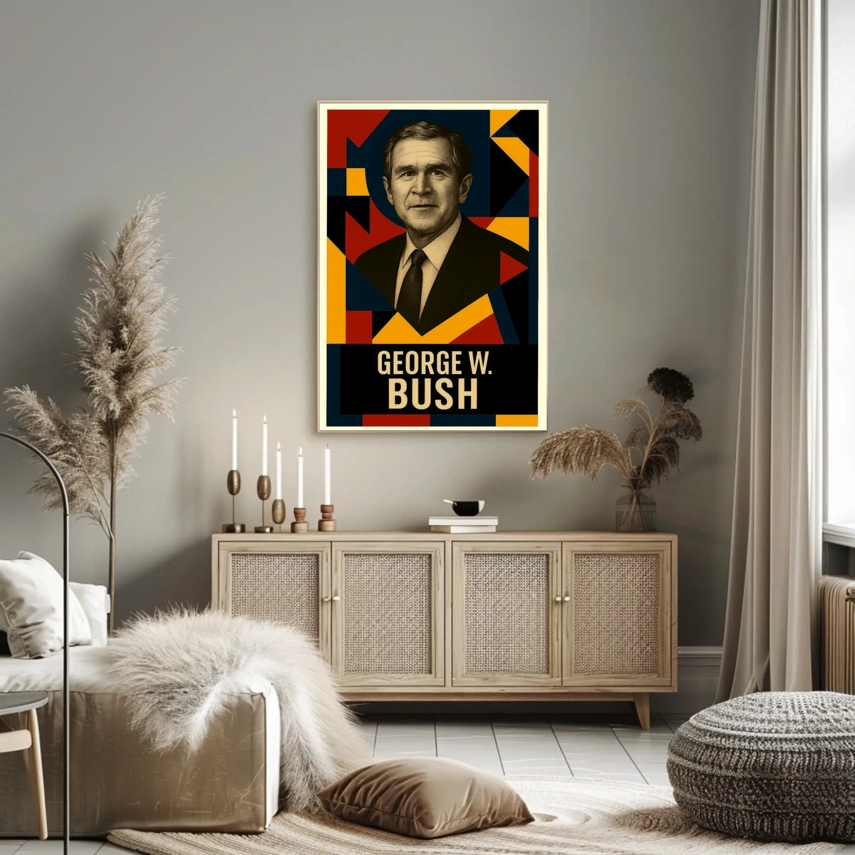 George W. Bush 43rd President of the United States Abstract Pop Poster