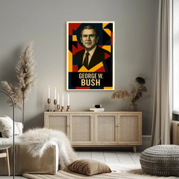 George W. Bush 43rd President of the United States Abstract Pop Poster