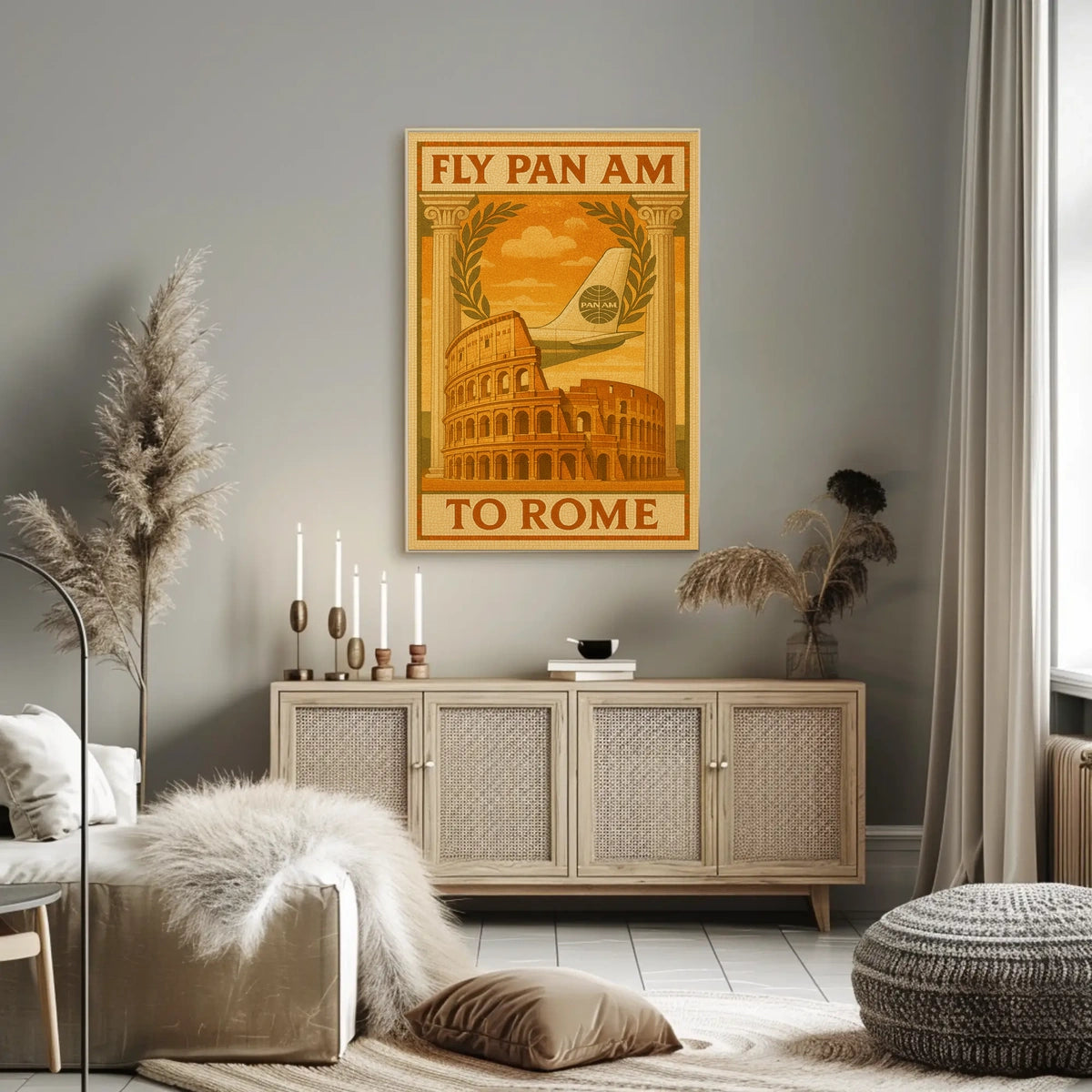 Fly Pan Am To Rome Poster