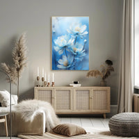 Serene Blue Blossoms Poster