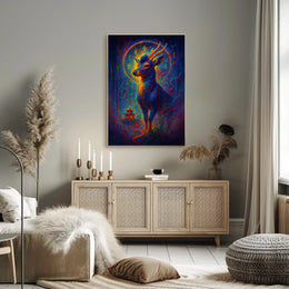 Mystical Deer in Enchanted Forest Poster