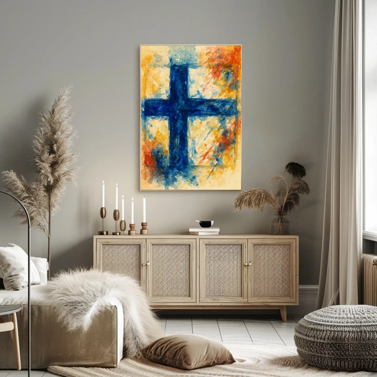 Abstract Nordic Cross Abstract Poster