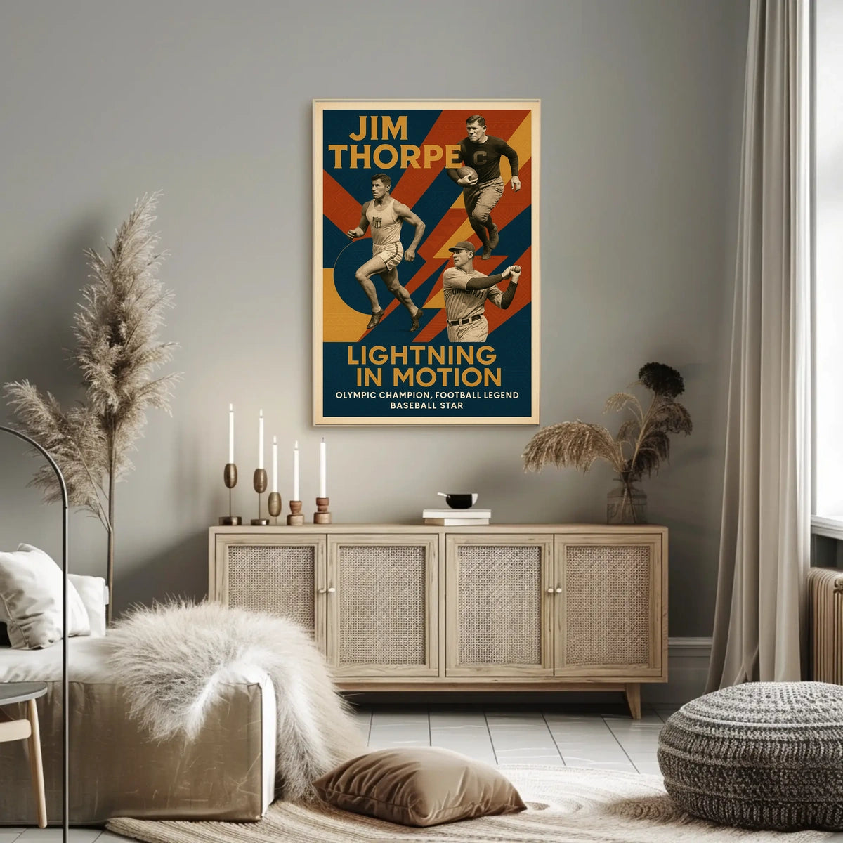 Lightning in Motion Jim Thorpe Poster