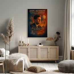 JFK Legacy Vintage Commemorative Leadership Poster Print