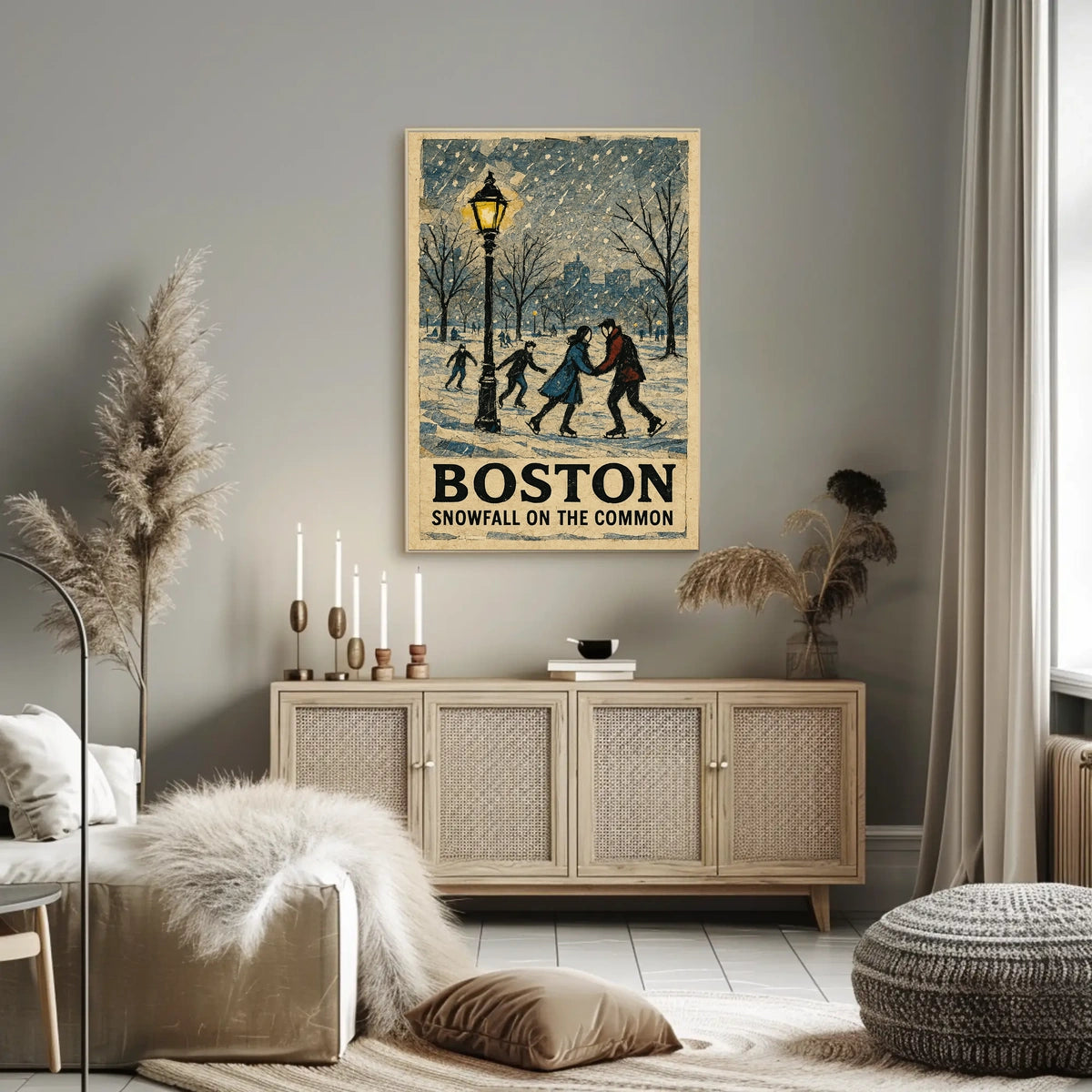 Boston Snowfall on the Common Poster
