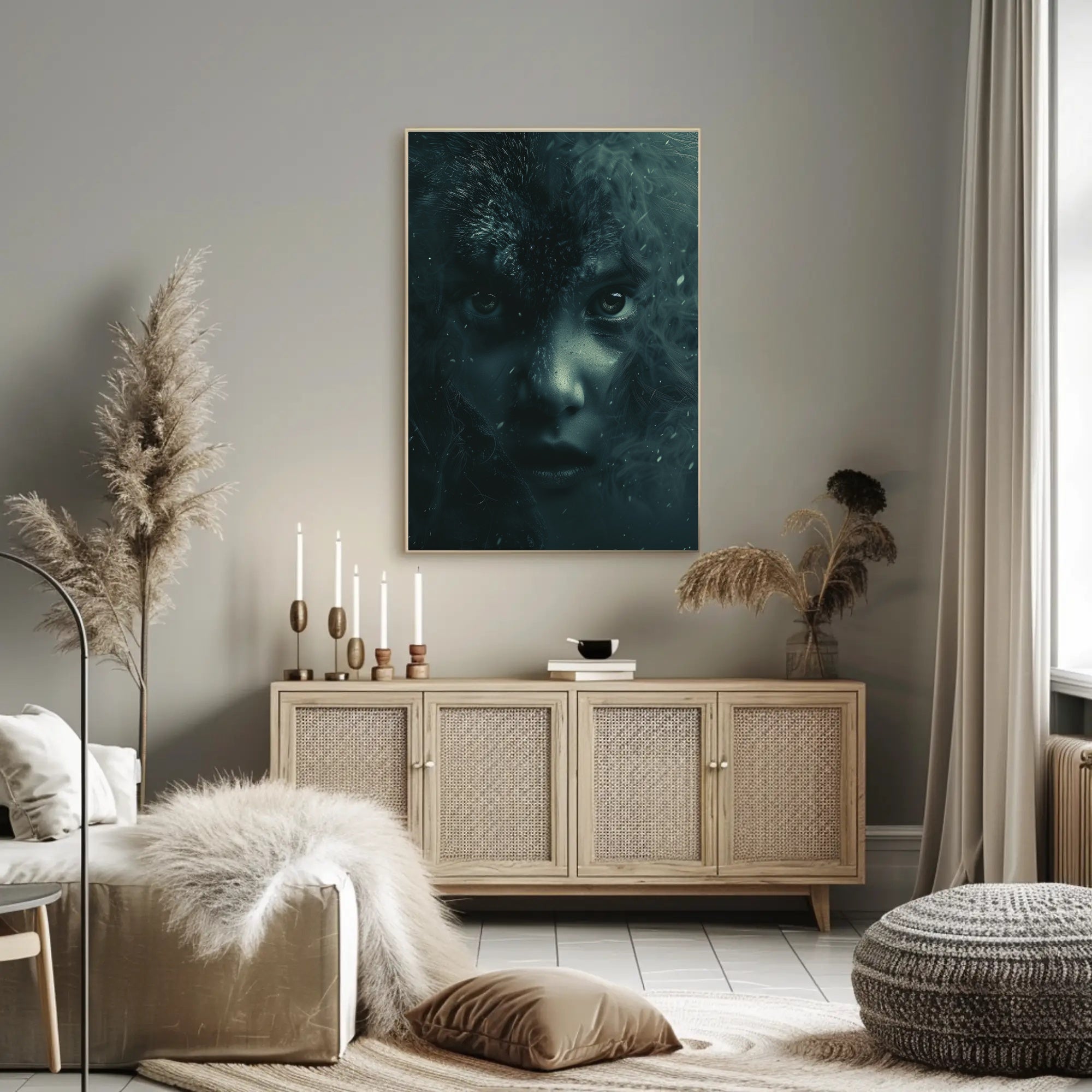 Majestic Mountain Sunset: Abstract Landscape Poster PosterGoat