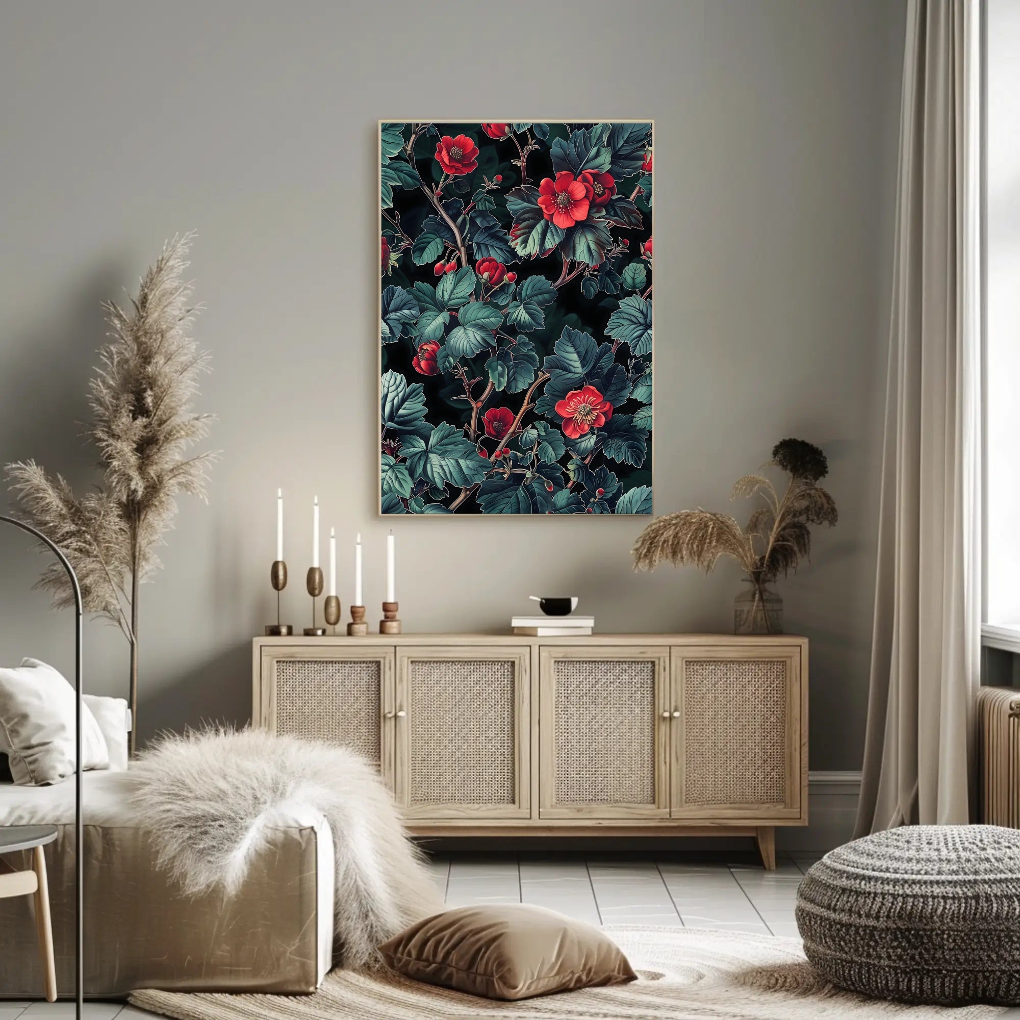 Floral Elegance Botanical Artwork: Artistic Poster