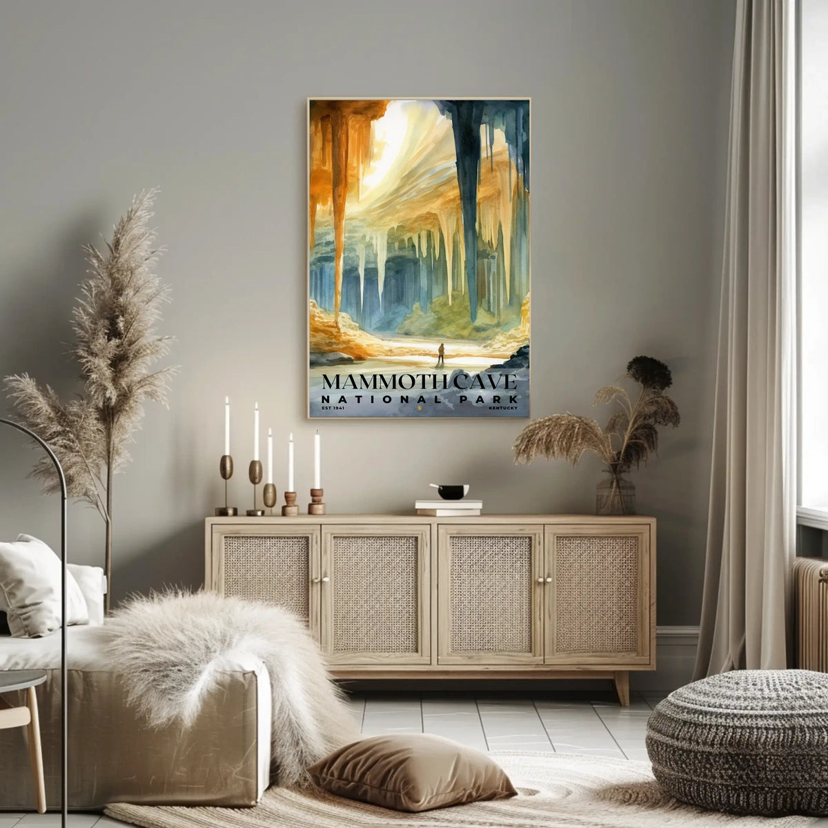 Mammoth Cave Watercolor Wall Art Poster