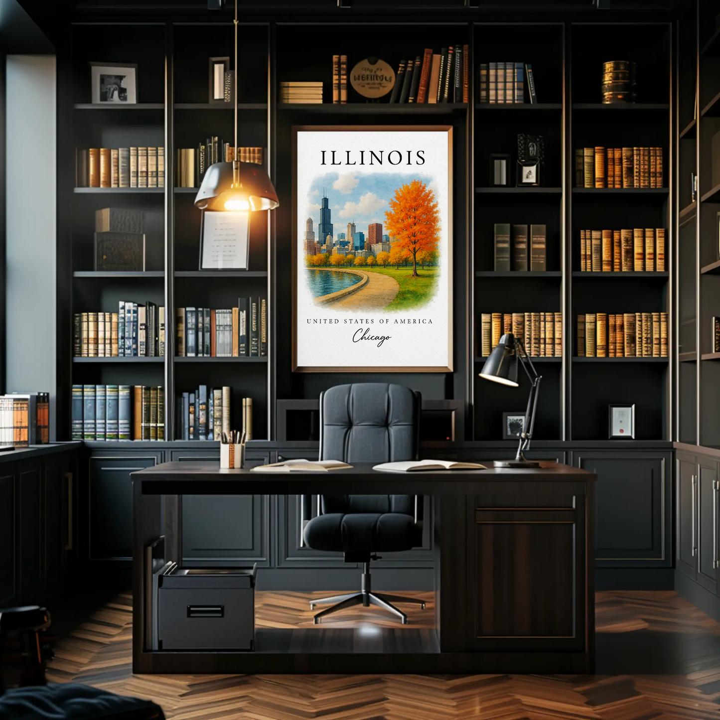 Illinois, Chicago Signature Series Vintage Travel Poster
