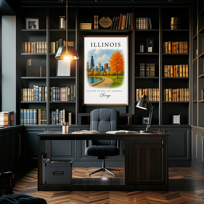 Illinois, Chicago Signature Series Vintage Travel Poster