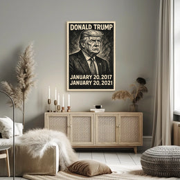 Donald Trump 45th President of the United States B & W Comic Sketch Poster