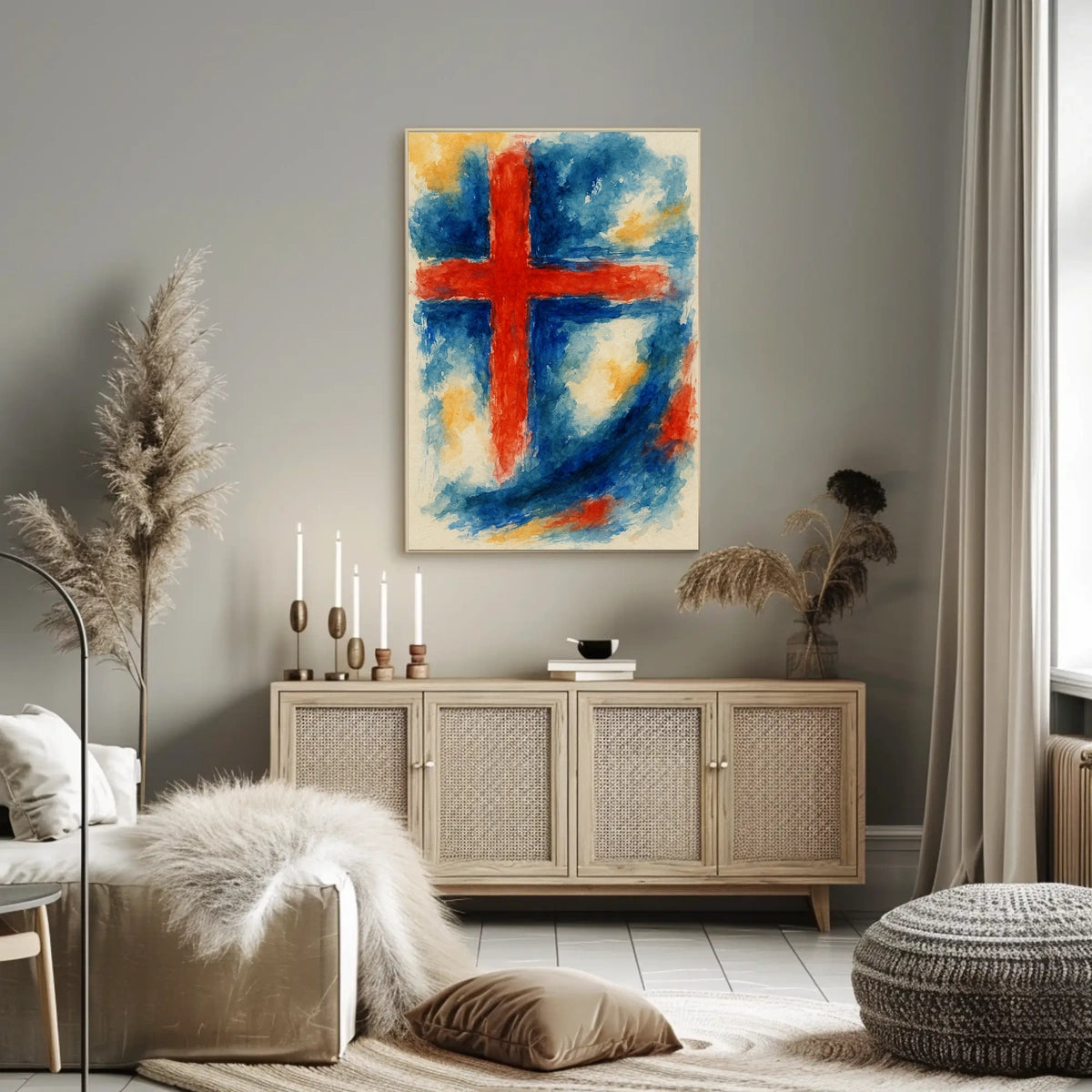 Abstract Cross In Watercolor Abstract Poster