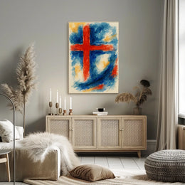 Abstract Cross In Watercolor Abstract Poster