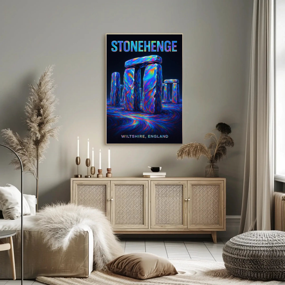 Stonehenge Psychedelic Abstract Artwork Poster