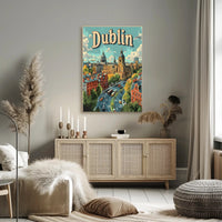 Dublin Illustrated Urban Landscape Travel Poster