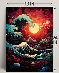 The Great Wave At Sunset Poster PosterGoat