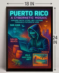 Puerto Rico Cybernetic Mosaic Poster Art Print PosterGoat