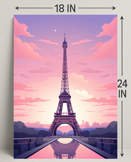 Eiffel Tower At Sunset Poster