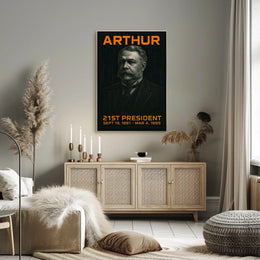 Chester A. Arthur 21st President of the United States Techno Schematic Poster