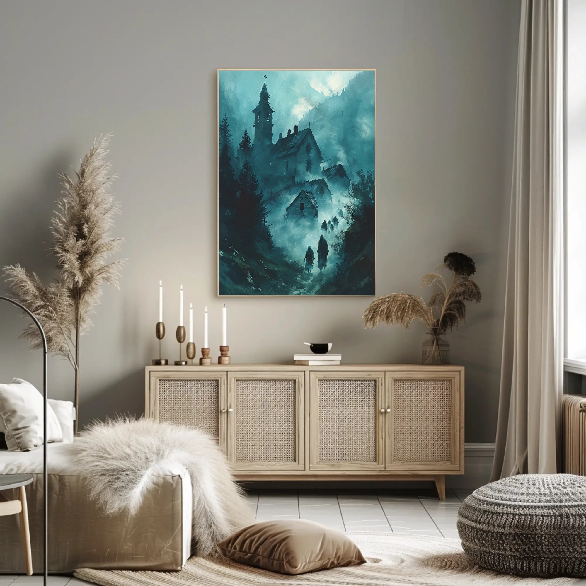 Haunting Misty Landscape Gothic Fantasy Art Poster PosterGoat