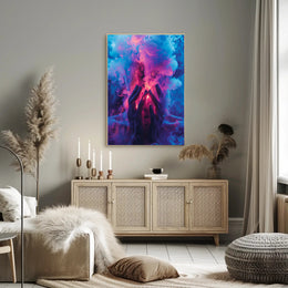 Mystical Hands in Neon Smoke Poster PosterGoat
