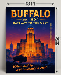 Buffalo Gateway to the West Poster Art Print PosterGoat