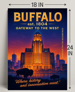 Buffalo Gateway to the West Poster Art Print PosterGoat
