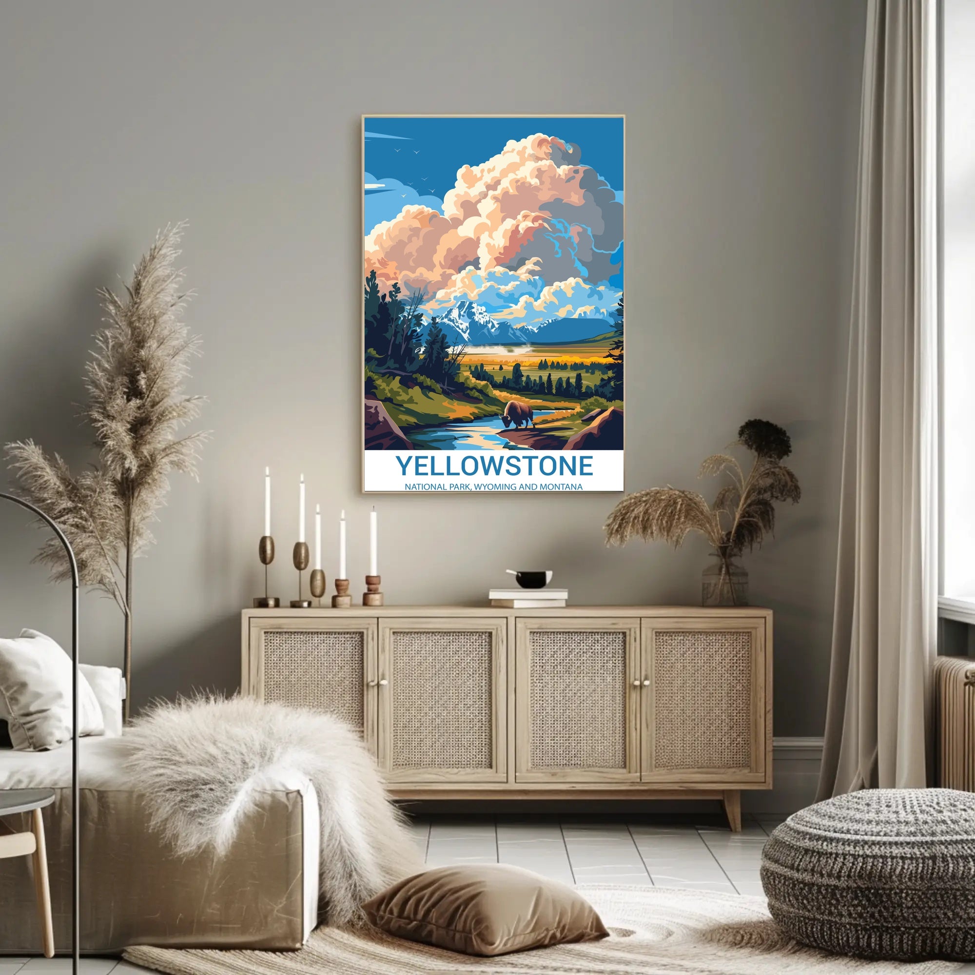 Yellowstone National Park Vintage Wilderness National Park Poster