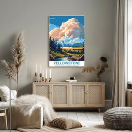 Yellowstone National Park Vintage Wilderness National Park Poster