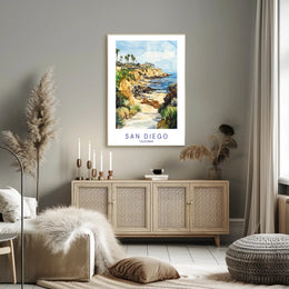 Scenic San Diego Coastline Poster PosterGoat