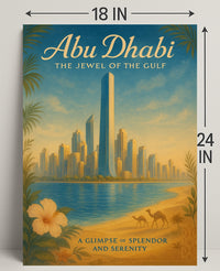Abu Dhabi Skyline Tranquility Travel Poster