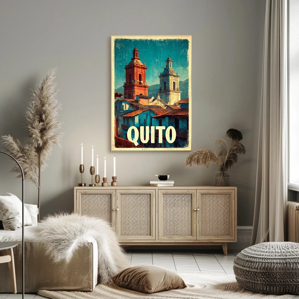 Quito Vintage Cityscape Poster