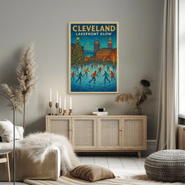 Cleveland Lakefront Glow Poster