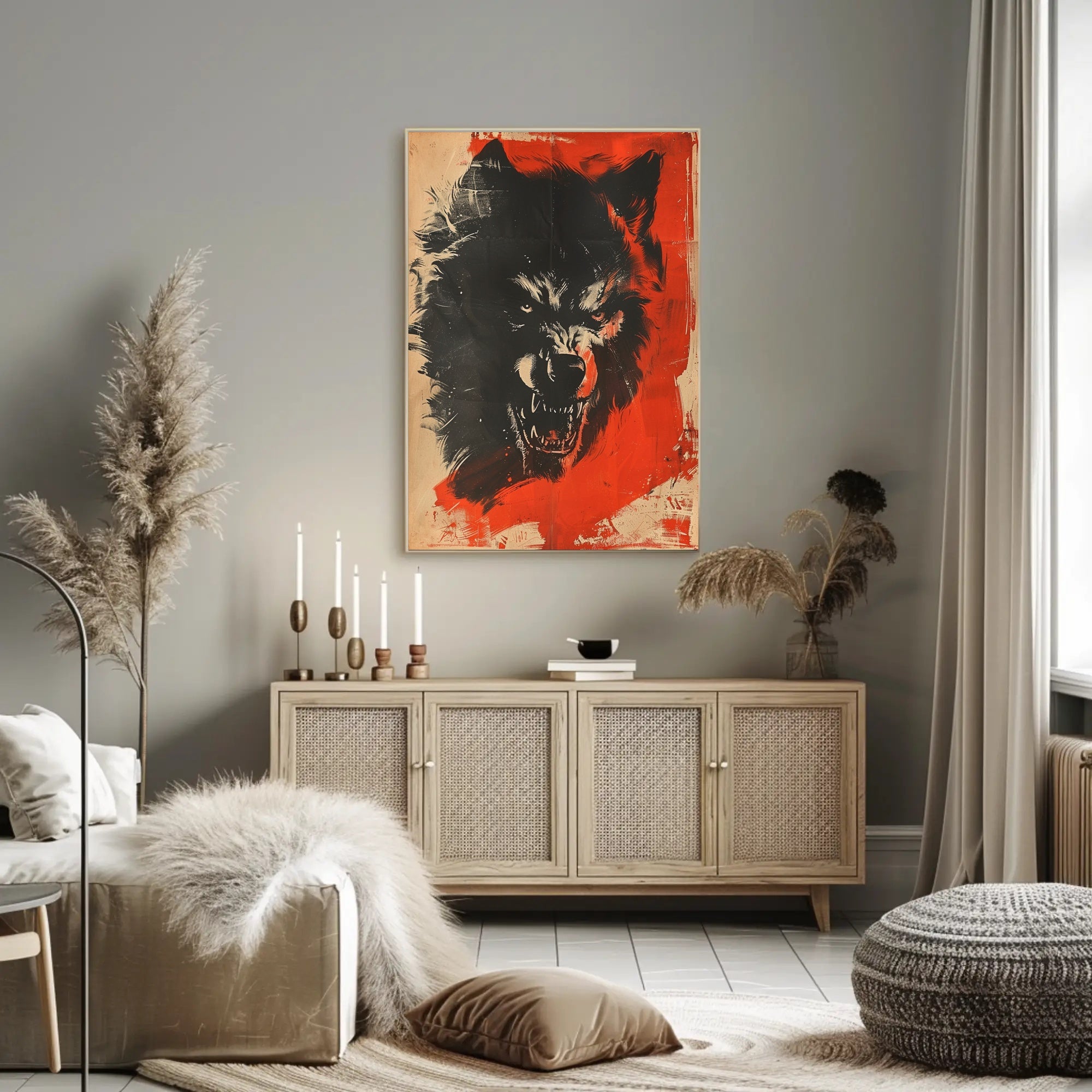 Fierce Wolf Art Poster for Home Decor and Nature Lovers PosterGoat
