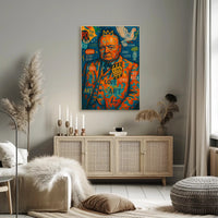 Portrait with Peace Dove: Abstract, Artistic, or Pop Culture Poster