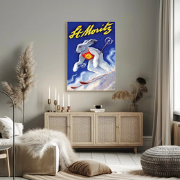 St. Moritz Skiing Poster PosterGoat