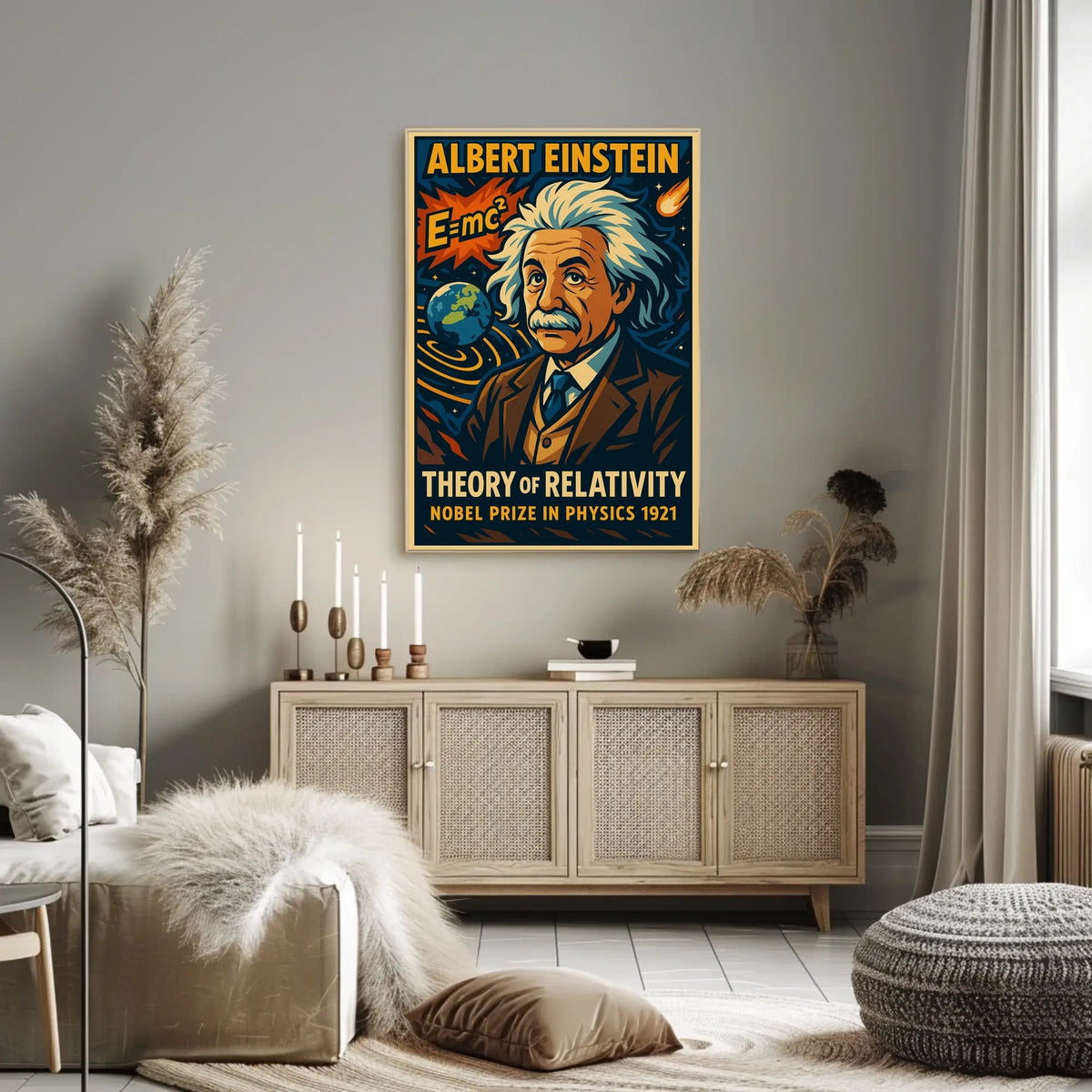 Albert Einstein Minimalist Relativity Poster