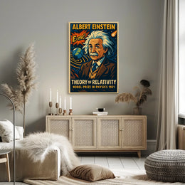 Albert Einstein Minimalist Relativity Poster