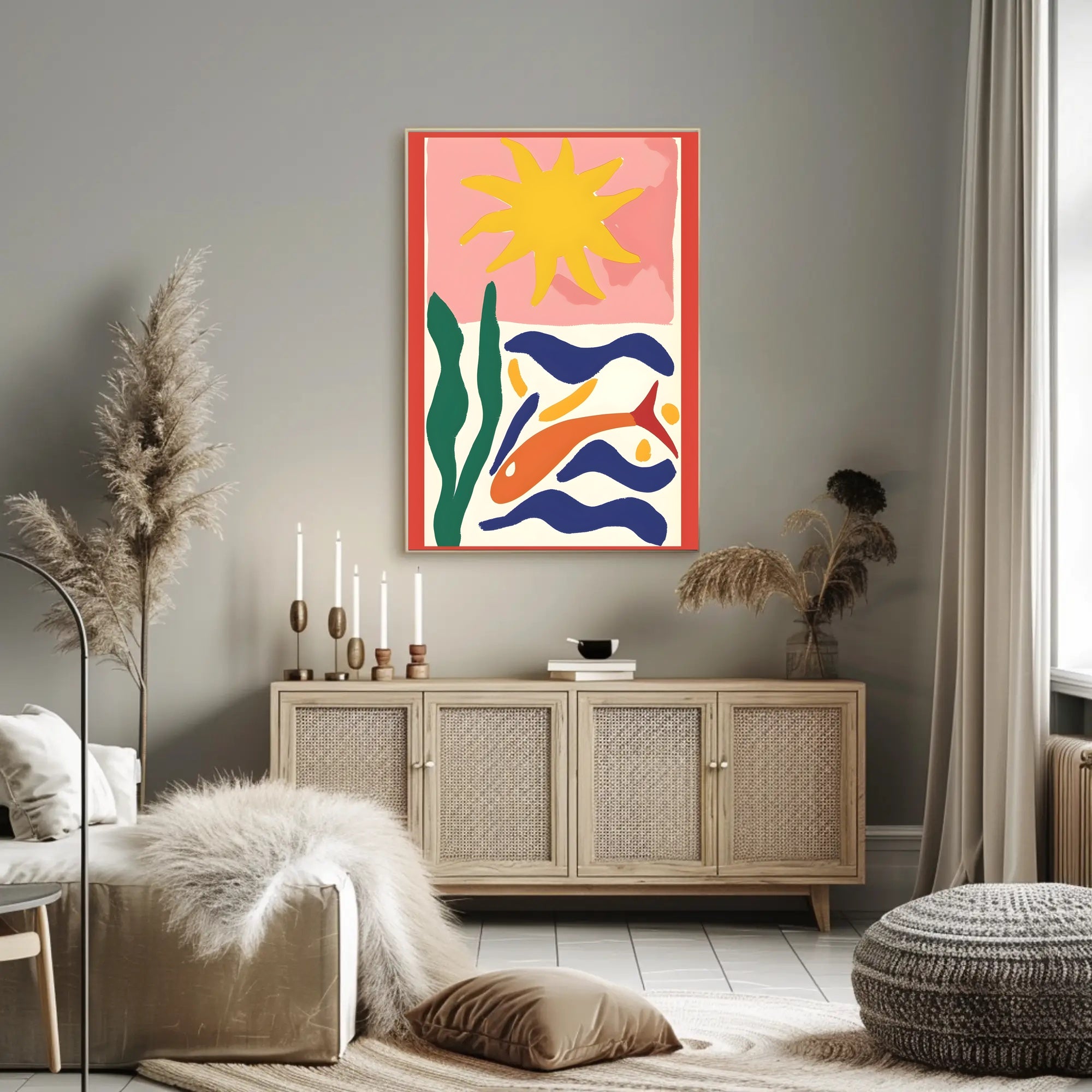 Ocean Scene Poster Vibrant Coastal Wall Art Print