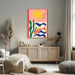 Ocean Scene Poster Vibrant Coastal Wall Art Print