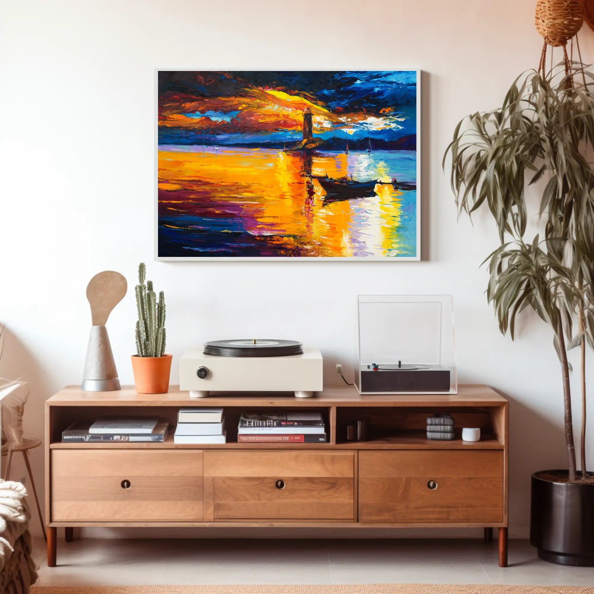 Lighthouse at Sunset Poster