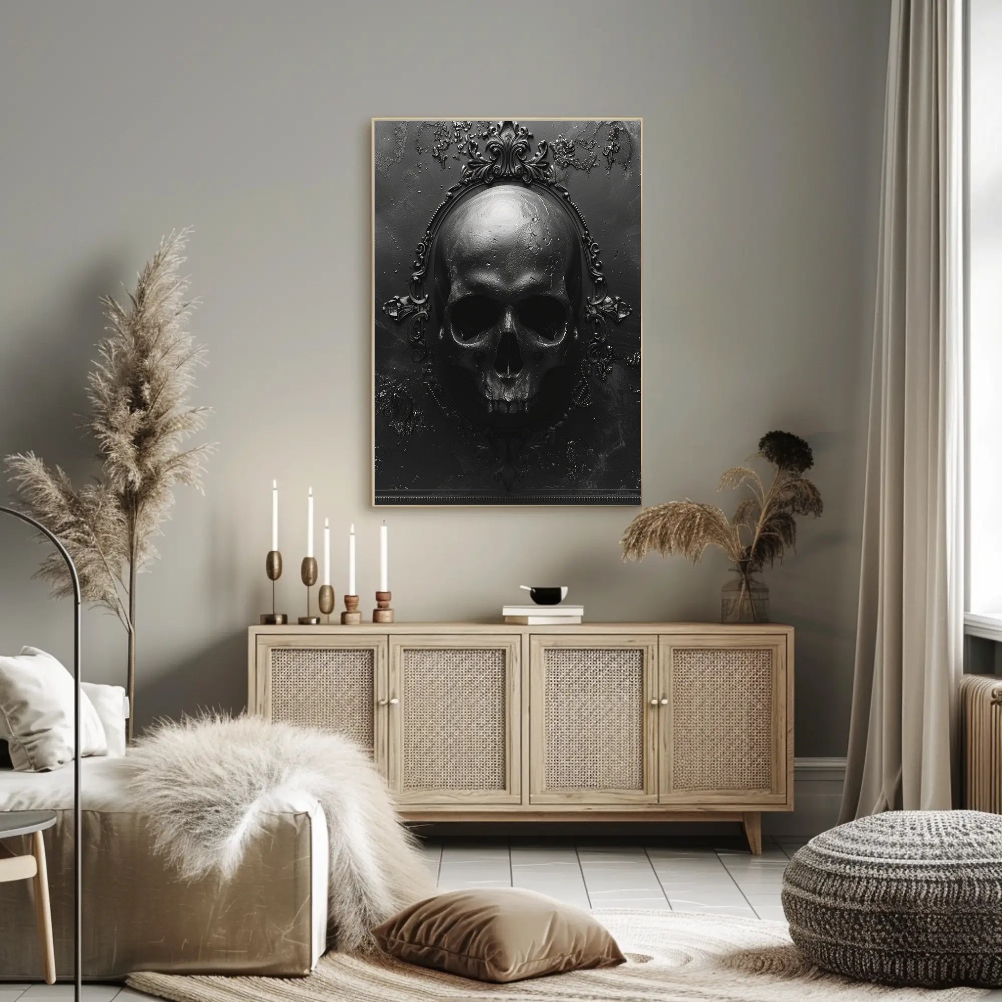 Gothic Skull Art Poster PosterGoat